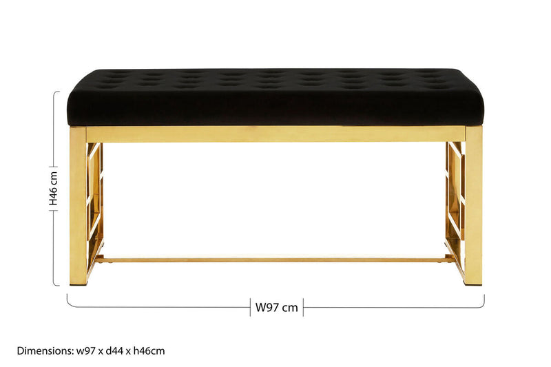 Black Velvet And Gold Bench | Allure