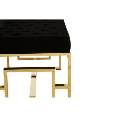 Black Velvet And Gold Bench | Allure