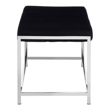 Black Seat And Silver Metal Frame Bench | Allure