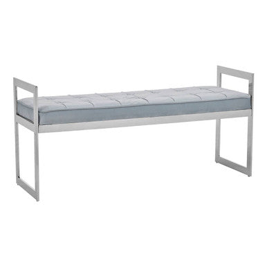 Powder Blue And Silver Finish Bench | Allure