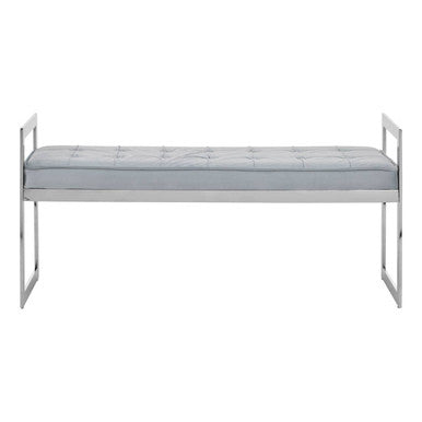 Powder Blue And Silver Finish Bench | Allure