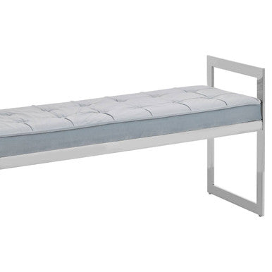 Powder Blue And Silver Finish Bench | Allure