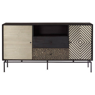 Patterned 2 Door Sideboard with Drawers | Boho