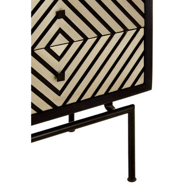 Patterned Tall Chest of 5 Drawers | Boho