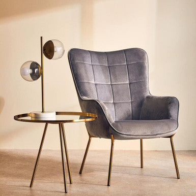 Gold Finish Mirrored Top Side Table with Minimal Iron Base | Corra