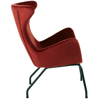 Red Fabric Modern Wingback Chair | Kolding