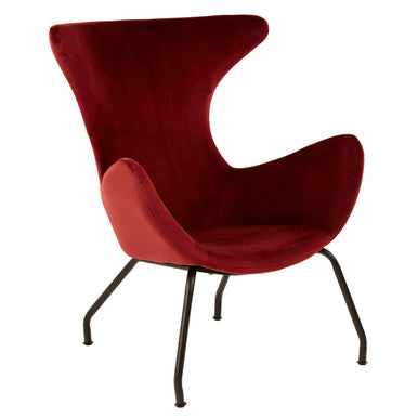 Red Fabric Modern Wingback Chair | Kolding