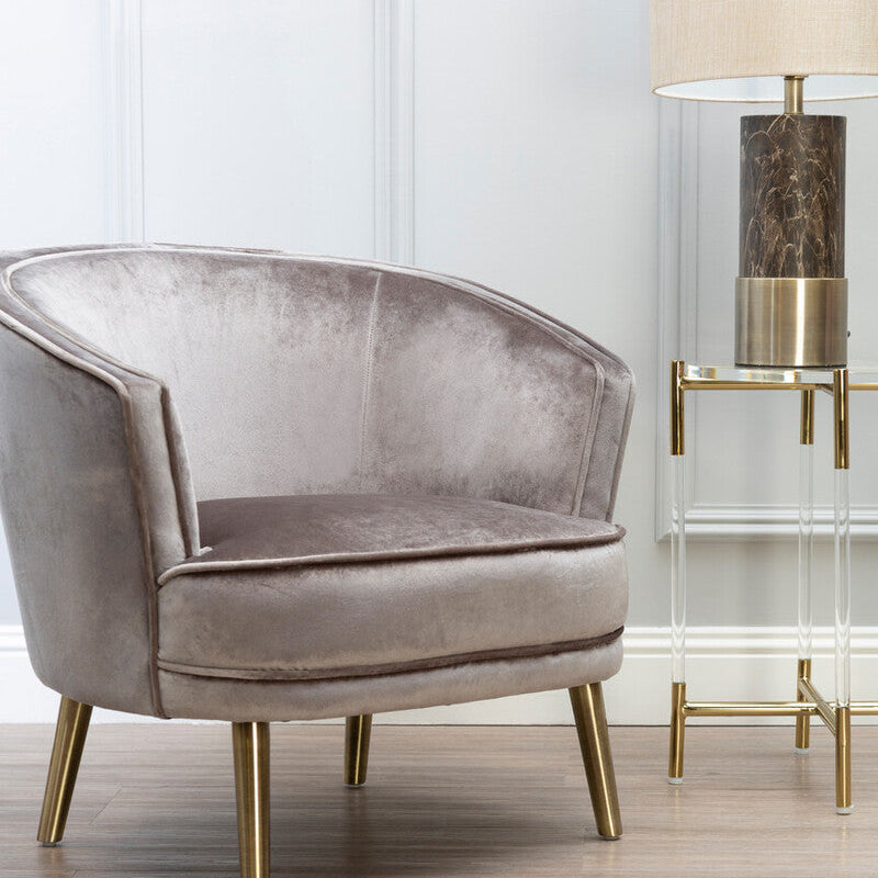 Gold Finish Side Table with Acrylic Accents | Miley