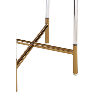 Gold Finish Side Table with Acrylic Accents | Miley