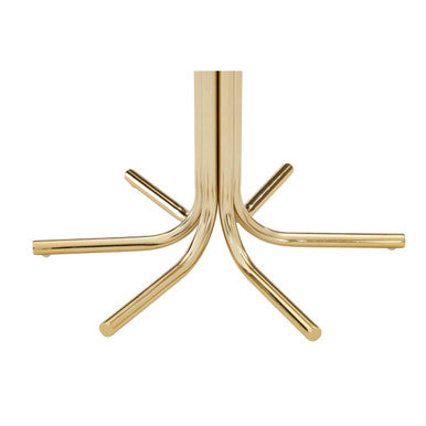 Clear Glass Top Side Table with Splayed Gold Finish Metal Base | Miley