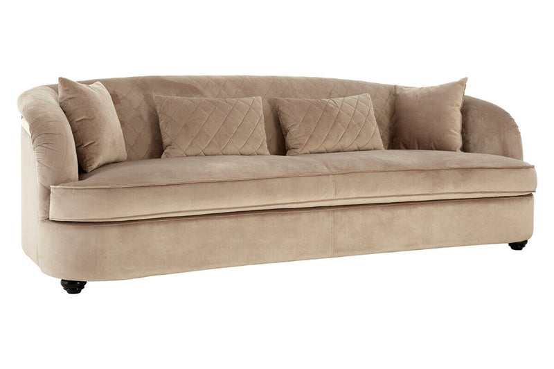 3 Seater Grey Cotton Velvet Sofa | Fiji