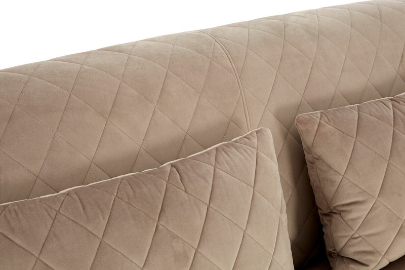 3 Seater Grey Cotton Velvet Sofa | Fiji