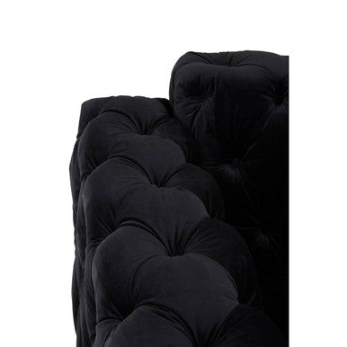 Black Velvet Modern Chesterfield Chair | Madina