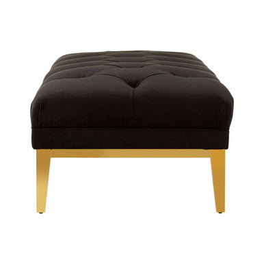 Black Velvet Button Tufted Bench | Piermount