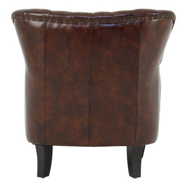 Winged Brown Leather Armchair | Victor