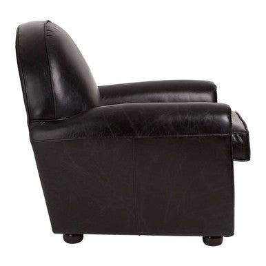 Black Leather Classic Armchair | Victor