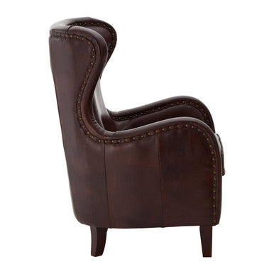 Brown Leather Lounge Chair | Victor