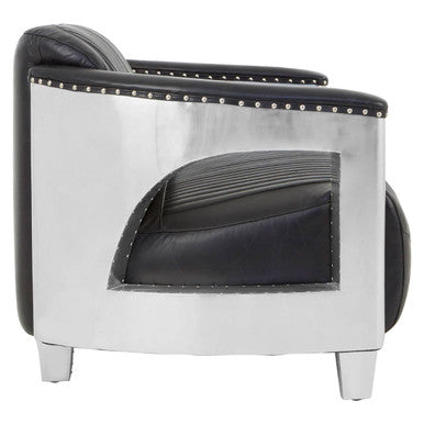 2 Seater Black Leather Sofa | Victor
