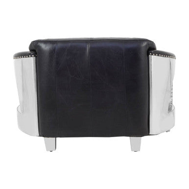 2 Seater Black Leather Sofa | Victor