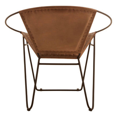 Brown Leather Modern Sling Chair | Buffalo