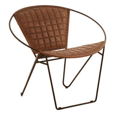 Brown Leather Modern Sling Chair | Buffalo