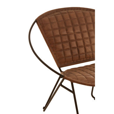 Brown Leather Modern Sling Chair | Buffalo