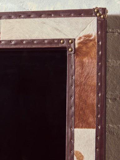 Brown and White Genuine Cowhide Wall Mirror | Kensington Townhouse