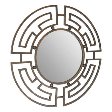 Bronze Metal Frame Round Wall Mirror | Jalal