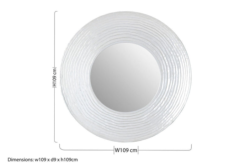 Round Wall Mirror with Silver Finish | Athena