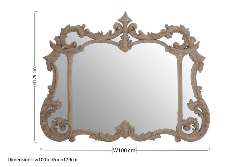 Antique Grey Finish Ornate Wall Mirror | Haniel