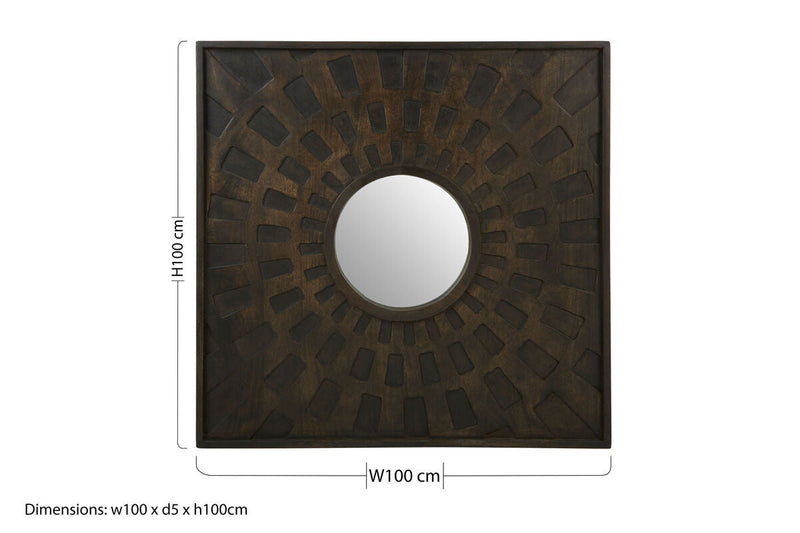 Carved Mango Wood Wall Mirror | Suri