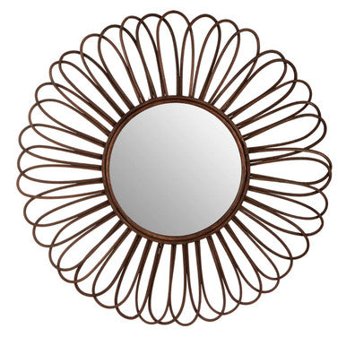 Rattan Black Circular Wall Mirror | Batu