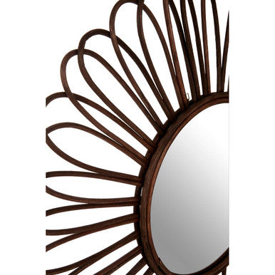 Rattan Black Circular Wall Mirror | Batu