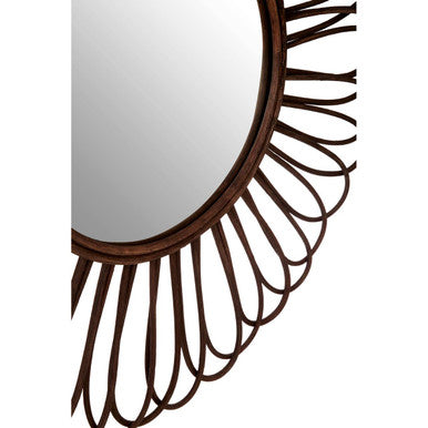 Rattan Black Circular Wall Mirror | Batu