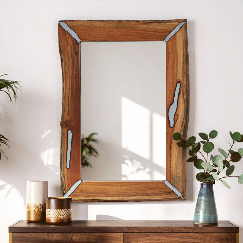 Acacia Wood Wall Mirror | Almora