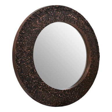 Copper Finish Round Wall Mirror | Akola