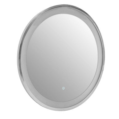 Illuminated LED Silver Round Mirror | Avelino