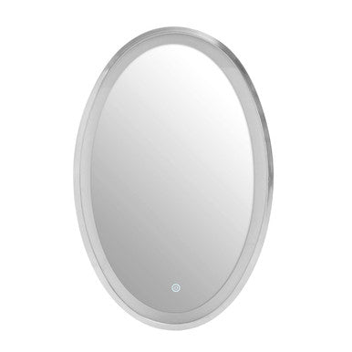 Illuminated LED Silver Oval Mirror | Avelino