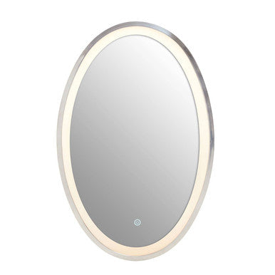 Illuminated LED Silver Oval Mirror | Avelino