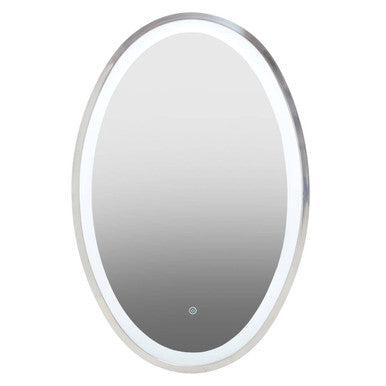 Illuminated LED Silver Oval Mirror | Avelino