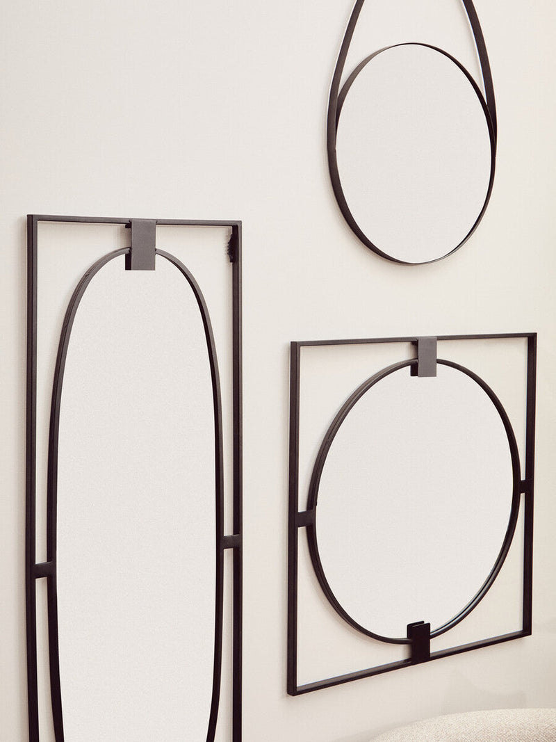 Black Frame Hanging Loop Wall Mirror | Trento