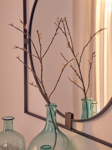 Large Square Black Metal Frame Round Insert Wall Mirror | Trento
