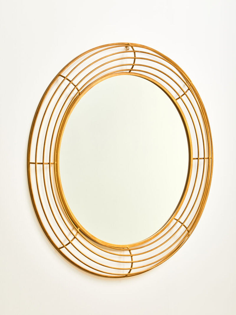 Antique Gold Round Wall Mirror | Trento