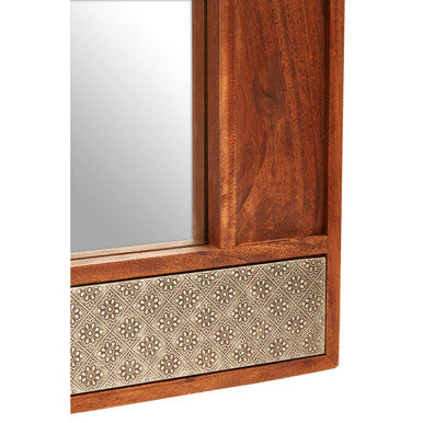 Acacia Wood Wall Mirror | Boho