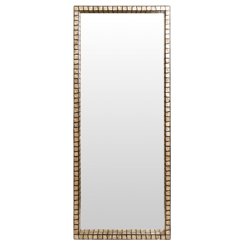 Tall Black Wall Mirror with Shell Inlay | Palu