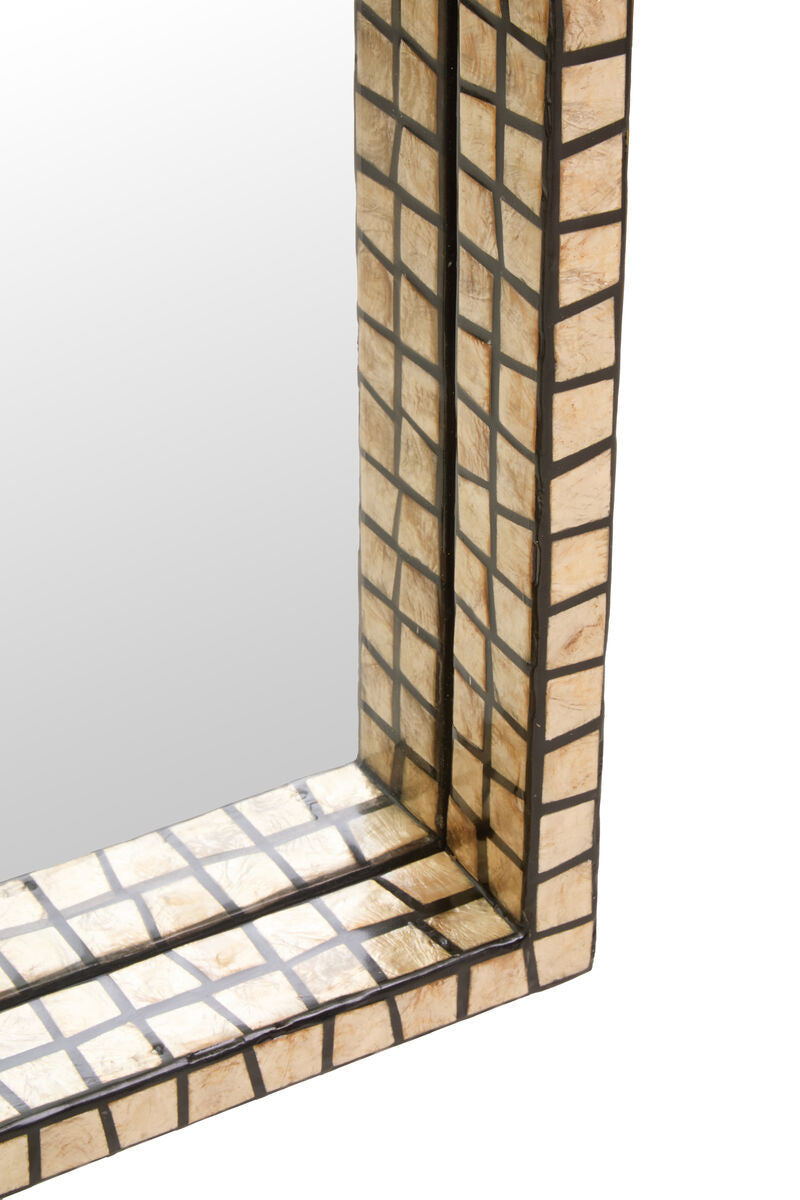 Tall Black Wall Mirror with Shell Inlay | Palu