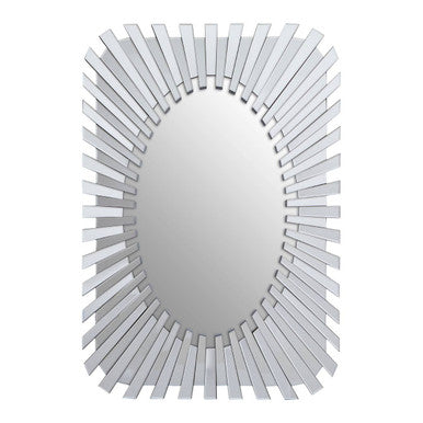 Silver Rectangular Sunburst Wall Mirror | Jade