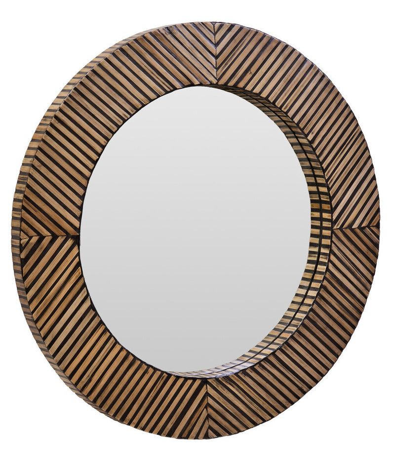 Bamboo Inlay Round Wall Mirror | Bambusa