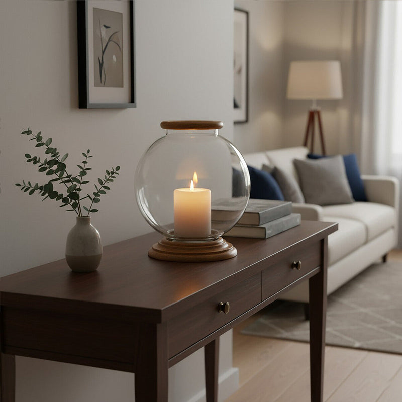 Hampstead Hurricane Large Glass Candle Holder.