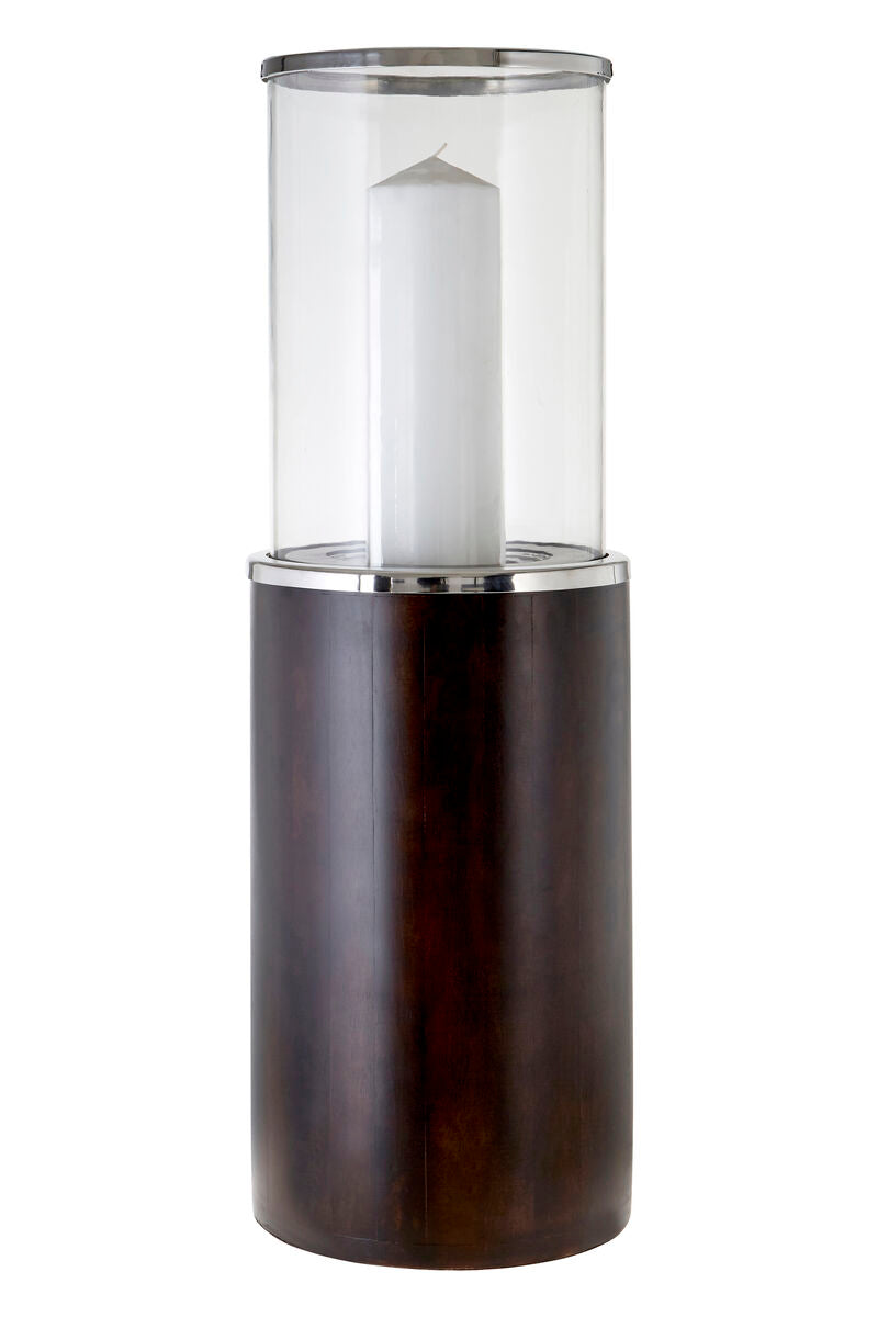 Large Mango Wood Hurricane Candle Holder | Hampstead